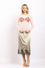 Jupe Norma "Couture" Caviar - Bronze - Vannina VESPERINI