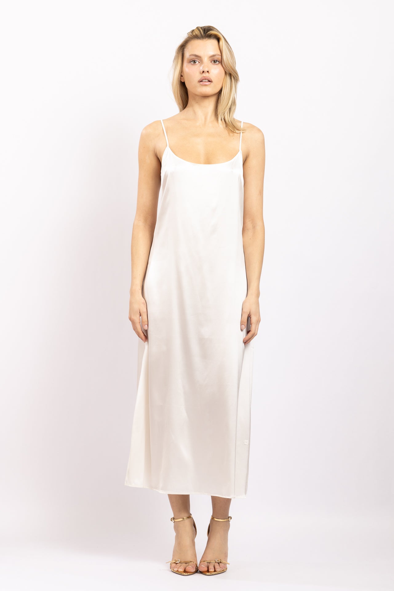 Robe midi en soie Ivoire - Vannina VESPERINI