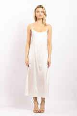 Robe midi en soie Ivoire - Vannina VESPERINI