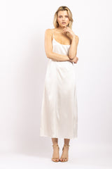 Robe midi en soie Ivoire - Vannina VESPERINI