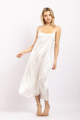 Robe midi en soie Ivoire - Vannina VESPERINI