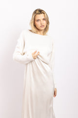 Robe midi en soie Ivoire - Vannina VESPERINI