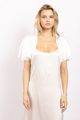 Robe midi en soie Ivoire - Vannina VESPERINI