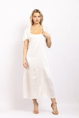 Robe midi en soie Ivoire - Vannina VESPERINI