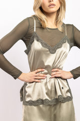 Top en tulle - Kaki - Vannina VESPERINI