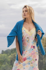 Robe midi en soie, Aquarelle - Mais - Vannina VESPERINI