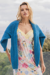 Robe midi en soie, Aquarelle - Mais - Vannina VESPERINI
