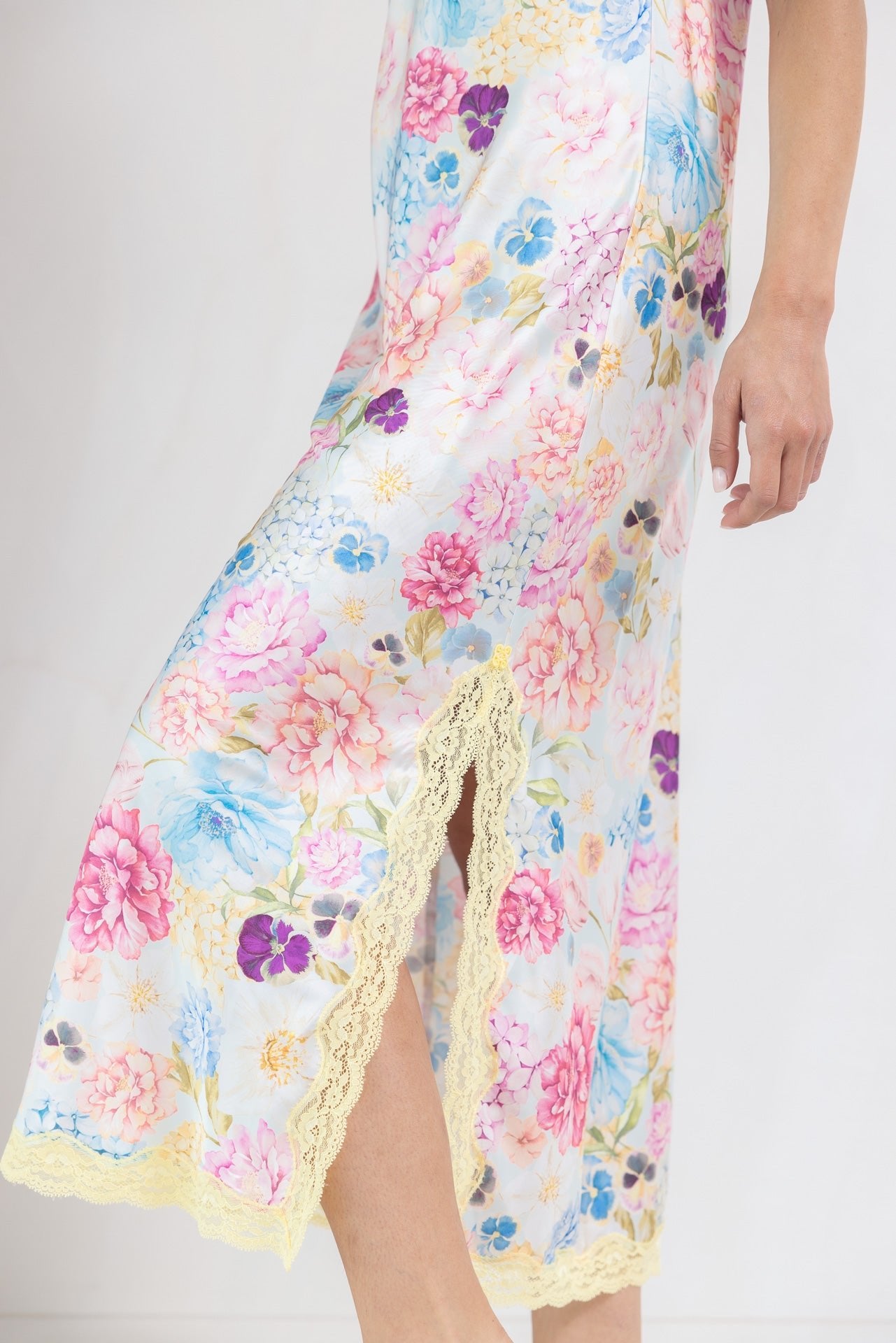 Robe midi en soie, Aquarelle - Mais - Vannina VESPERINI