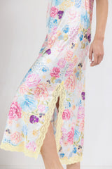 Robe midi en soie, Aquarelle - Mais - Vannina VESPERINI