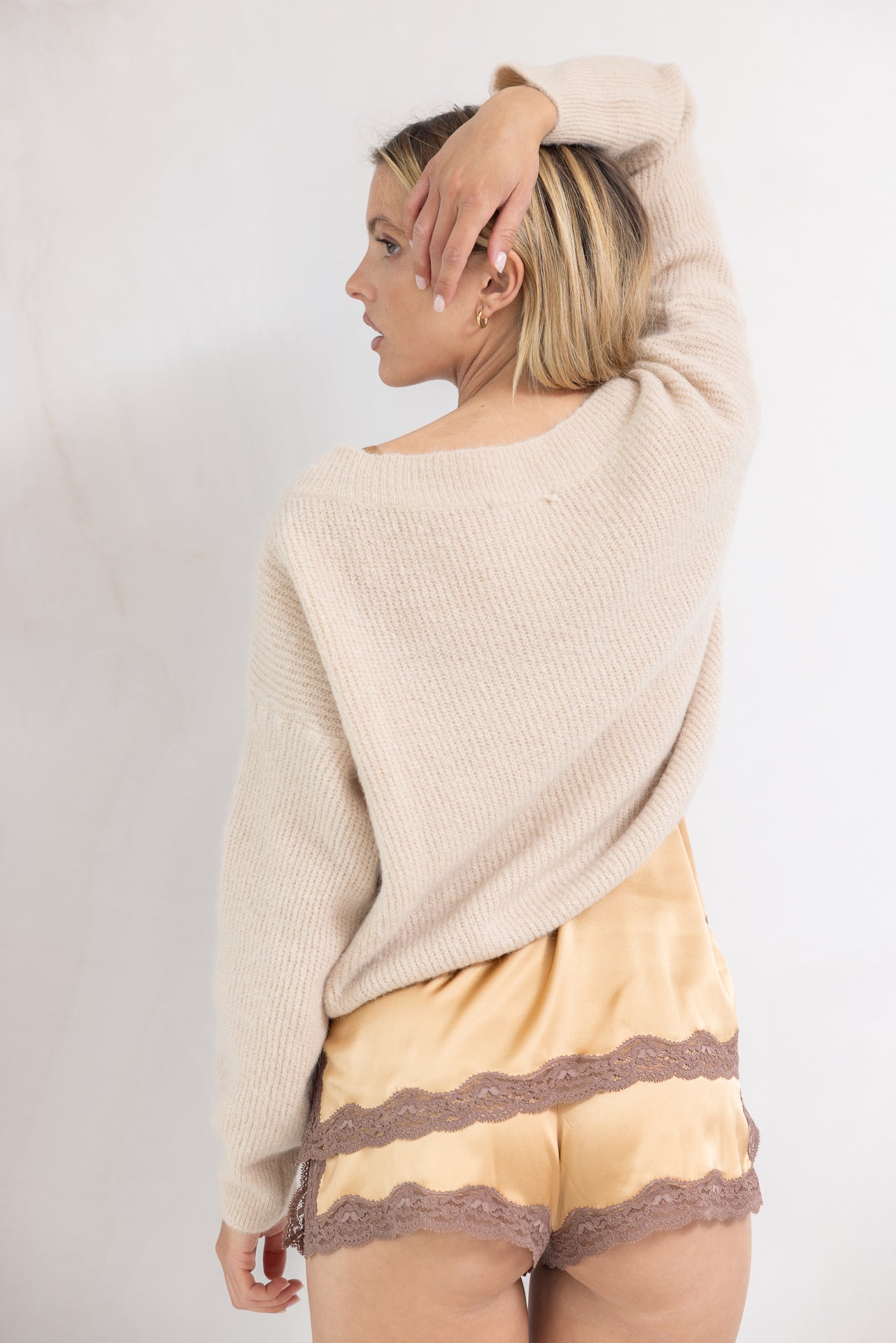 Pull en maille encolure bateau Nacre - Vannina VESPERINI