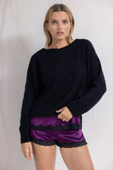 Pull en maille encolure bateau Noir - Vannina VESPERINI
