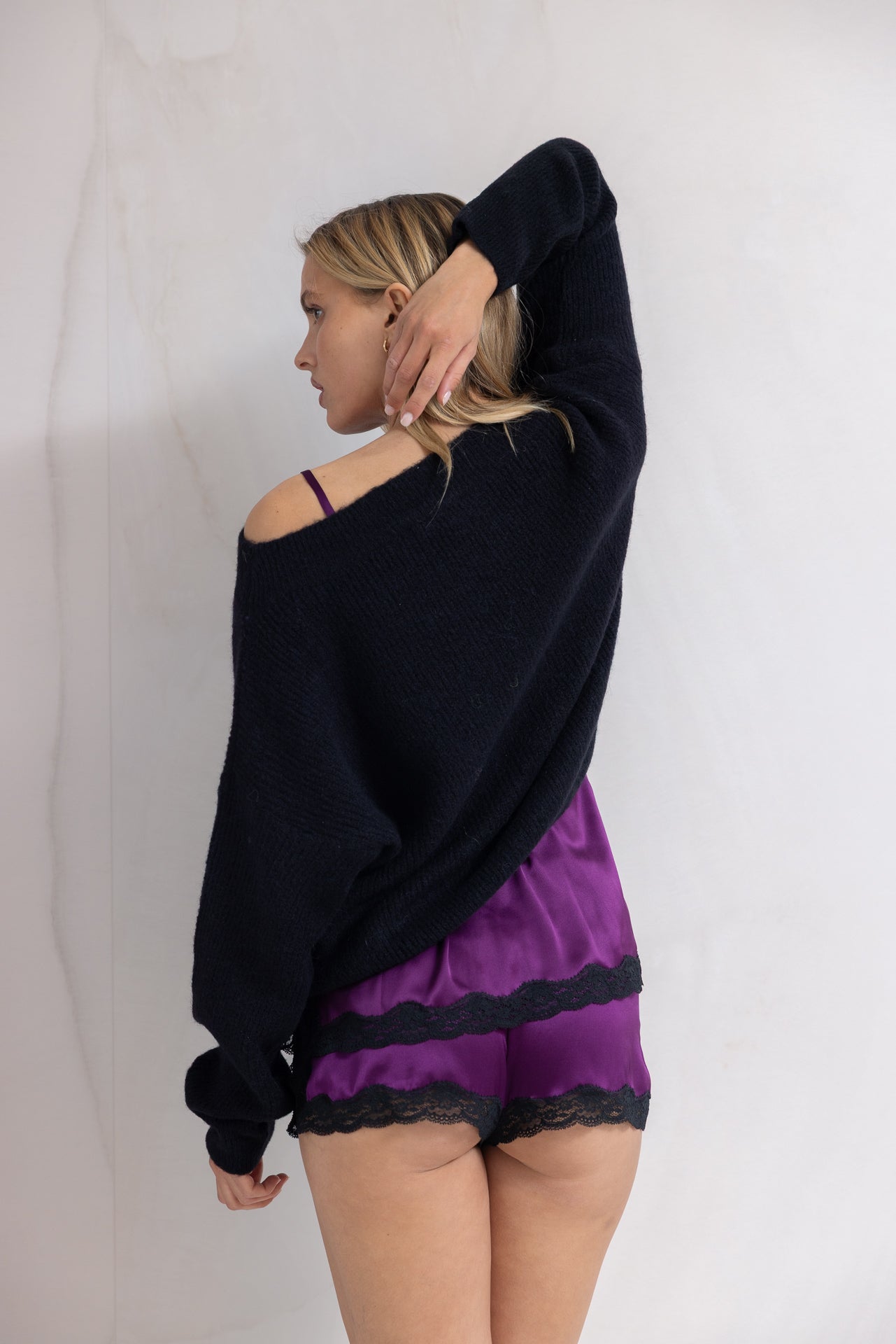 Pull en maille encolure bateau Noir - Vannina VESPERINI