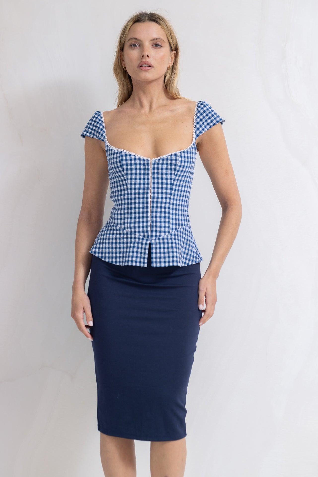 Bustier BB - Vichy Bleu - Vannina VESPERINI