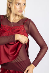 Top en tulle - Burgundy - Vannina VESPERINI