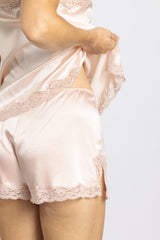Boxer en soie, Ballerine - Nude