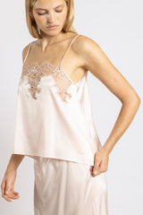 Top en soie Norma, Ballerine - Nude