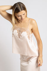 Top en soie Norma, Ballerine - Nude