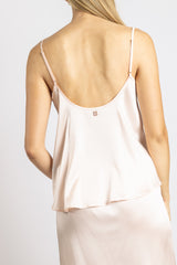 Top en soie Norma, Ballerine - Nude