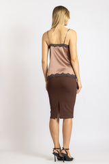Jupe crayon Chocolat
