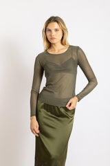 Top en tulle - Kaki - Vannina VESPERINI