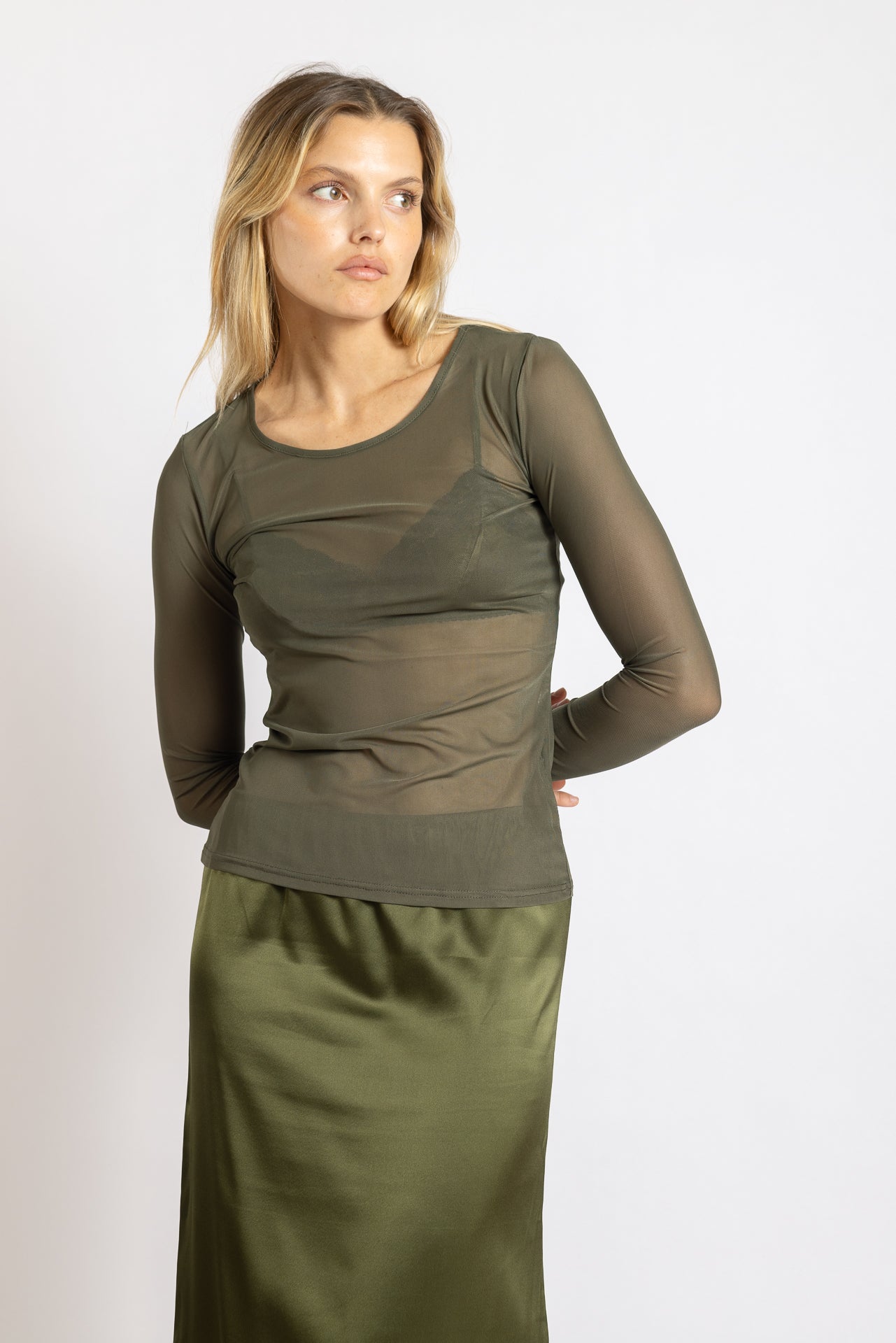 Top en tulle - Kaki - Vannina VESPERINI
