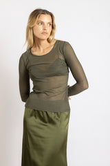 Top en tulle - Kaki - Vannina VESPERINI