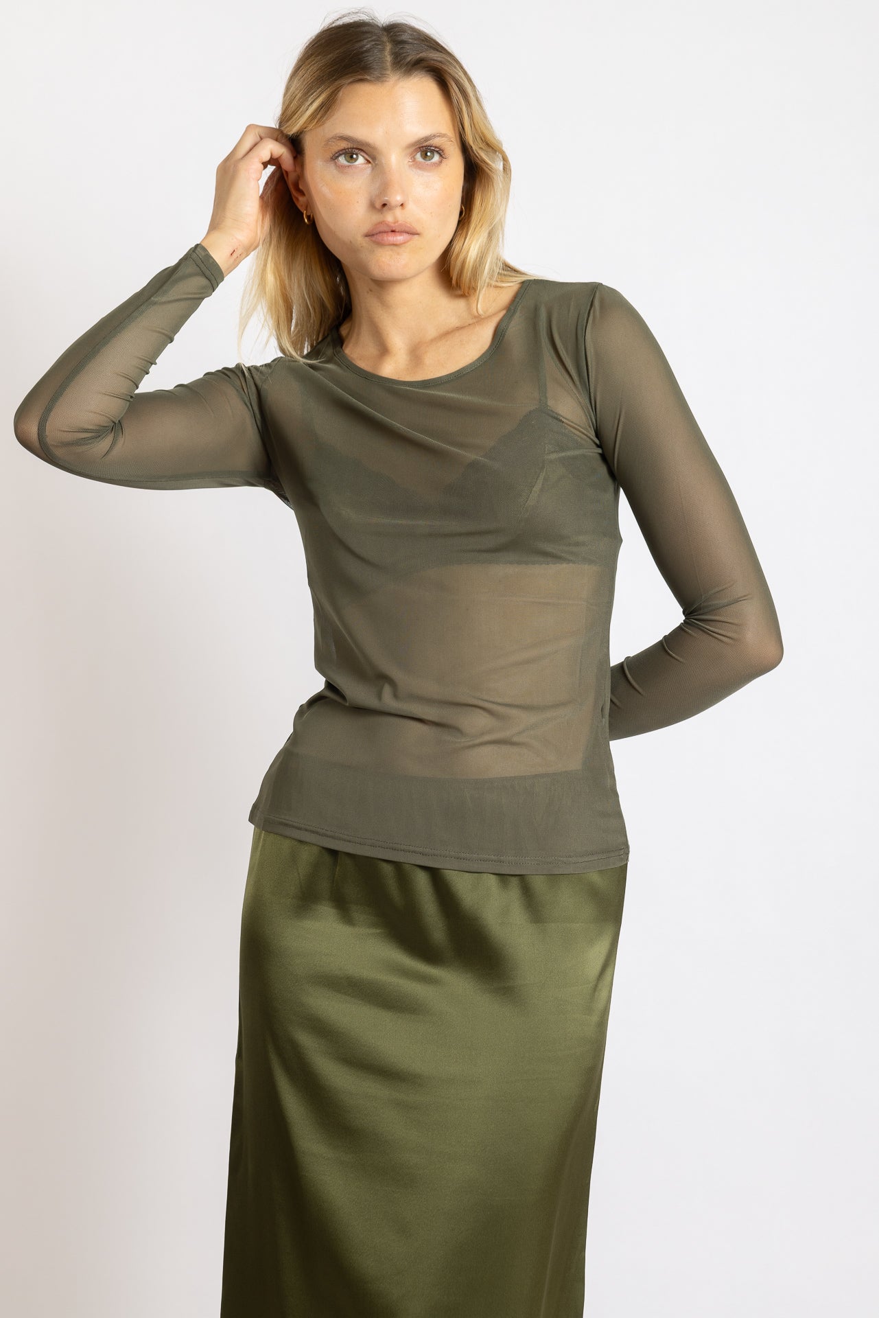 Top en tulle - Kaki - Vannina VESPERINI