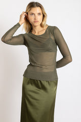 Top en tulle - Kaki - Vannina VESPERINI