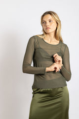 Top en tulle - Kaki - Vannina VESPERINI