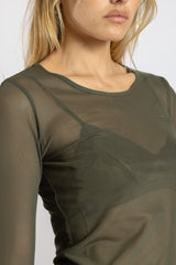 Top en tulle - Kaki - Vannina VESPERINI