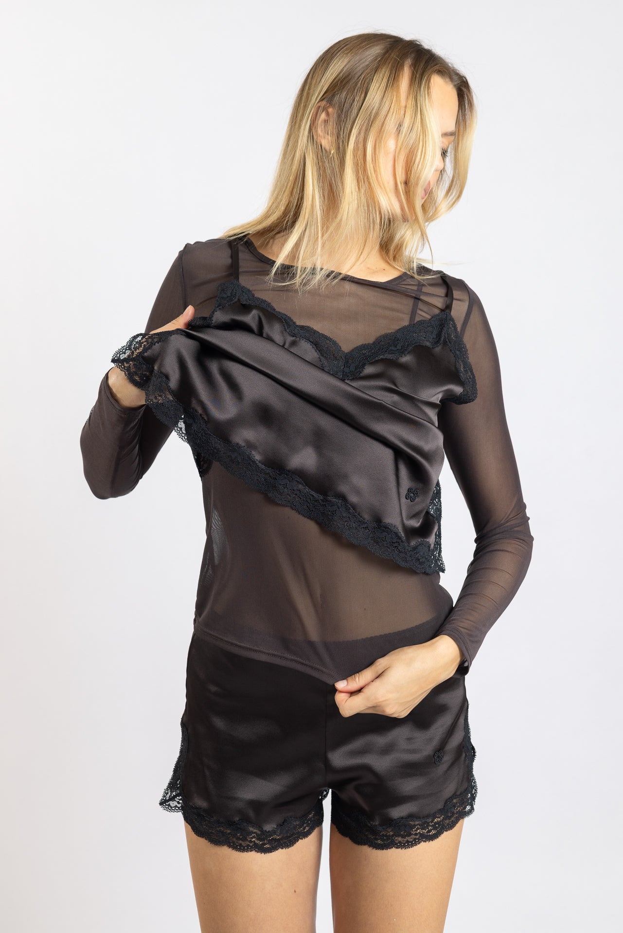Top en tulle - Chocolat - Vannina VESPERINI
