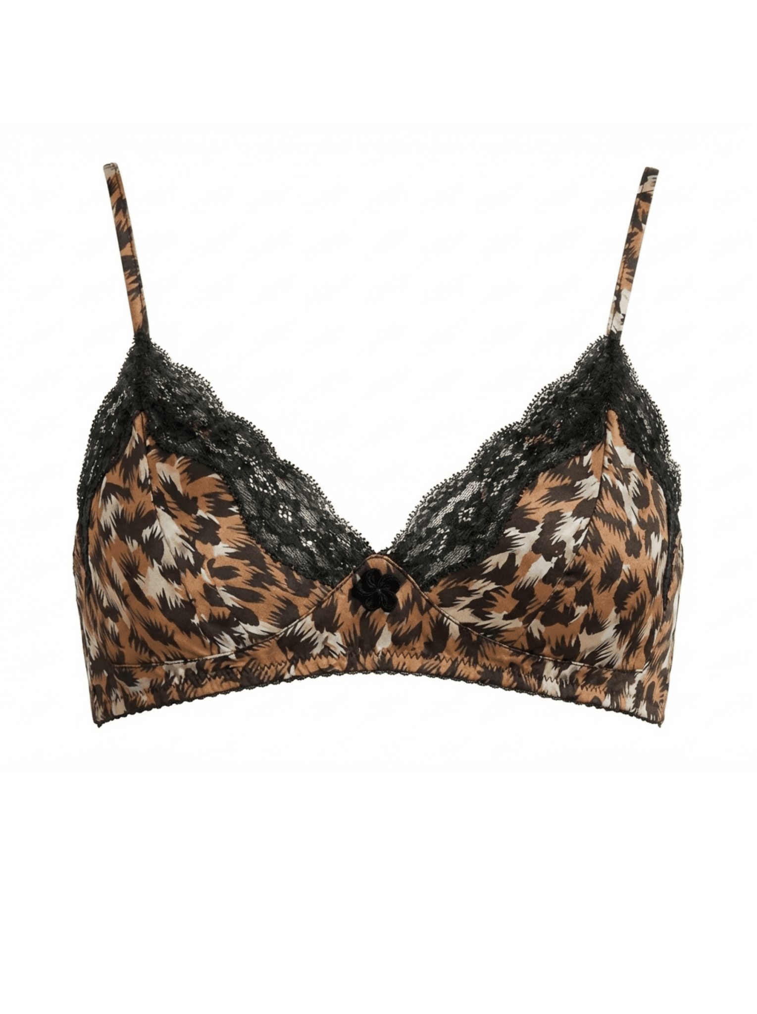 Triangle en soie Léopard - Choco - Vannina VESPERINI