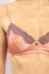 Triangle en soie Goldenrose - Taupe - Vannina VESPERINI