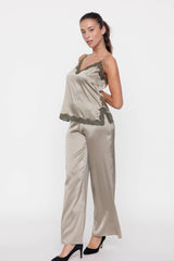 Jane silk pants, Caviar