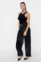 Pantalon Jane en Soie Noir