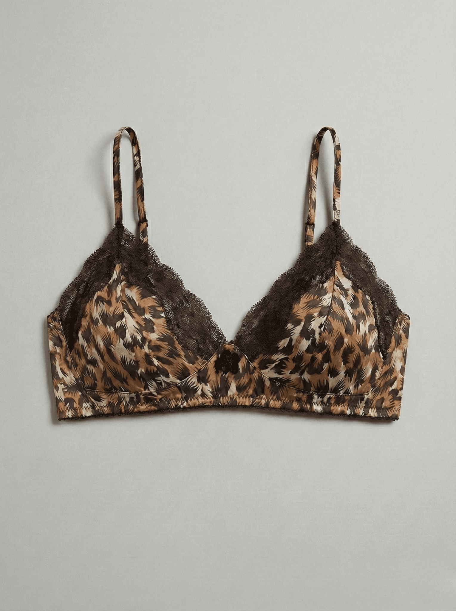 Triangle en soie Léopard - Choco - Vannina VESPERINI