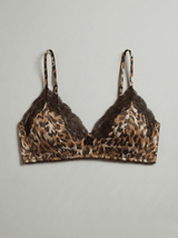 Triangle en soie Léopard - Choco - Vannina VESPERINI