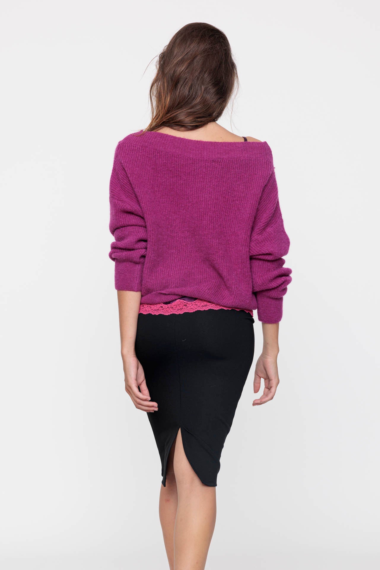 Peony boat neck knit sweater