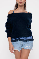 Océan boat neck knit sweater