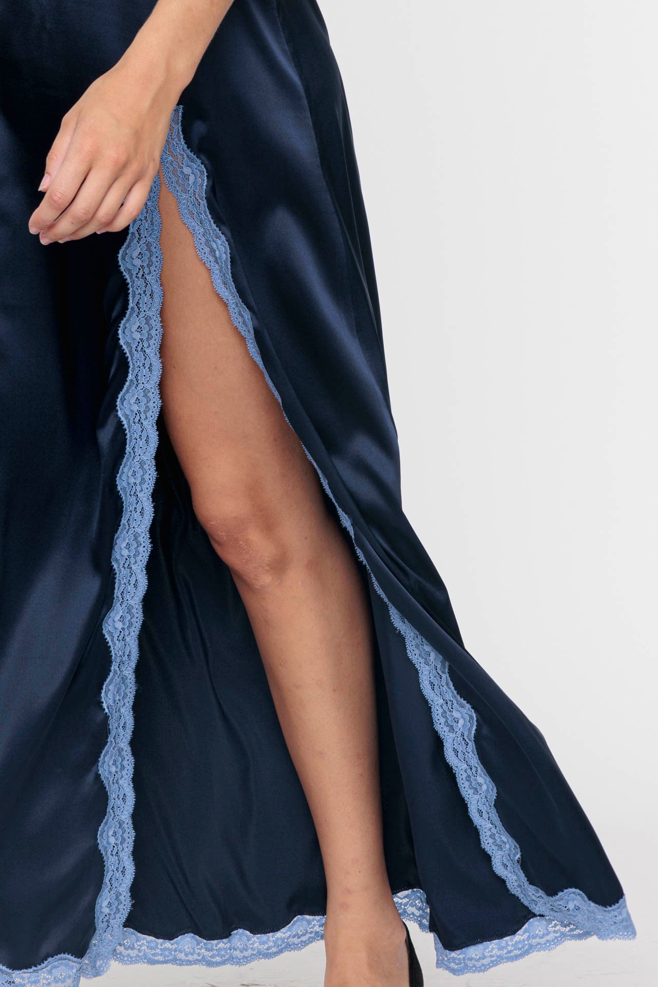 Long slit evening dress, Ocean - Jean