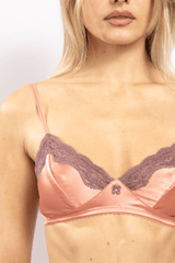 Triangle en soie Goldenrose - Taupe - Vannina VESPERINI