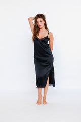 Robe midi en soie Noir - Noir - Vannina VESPERINI