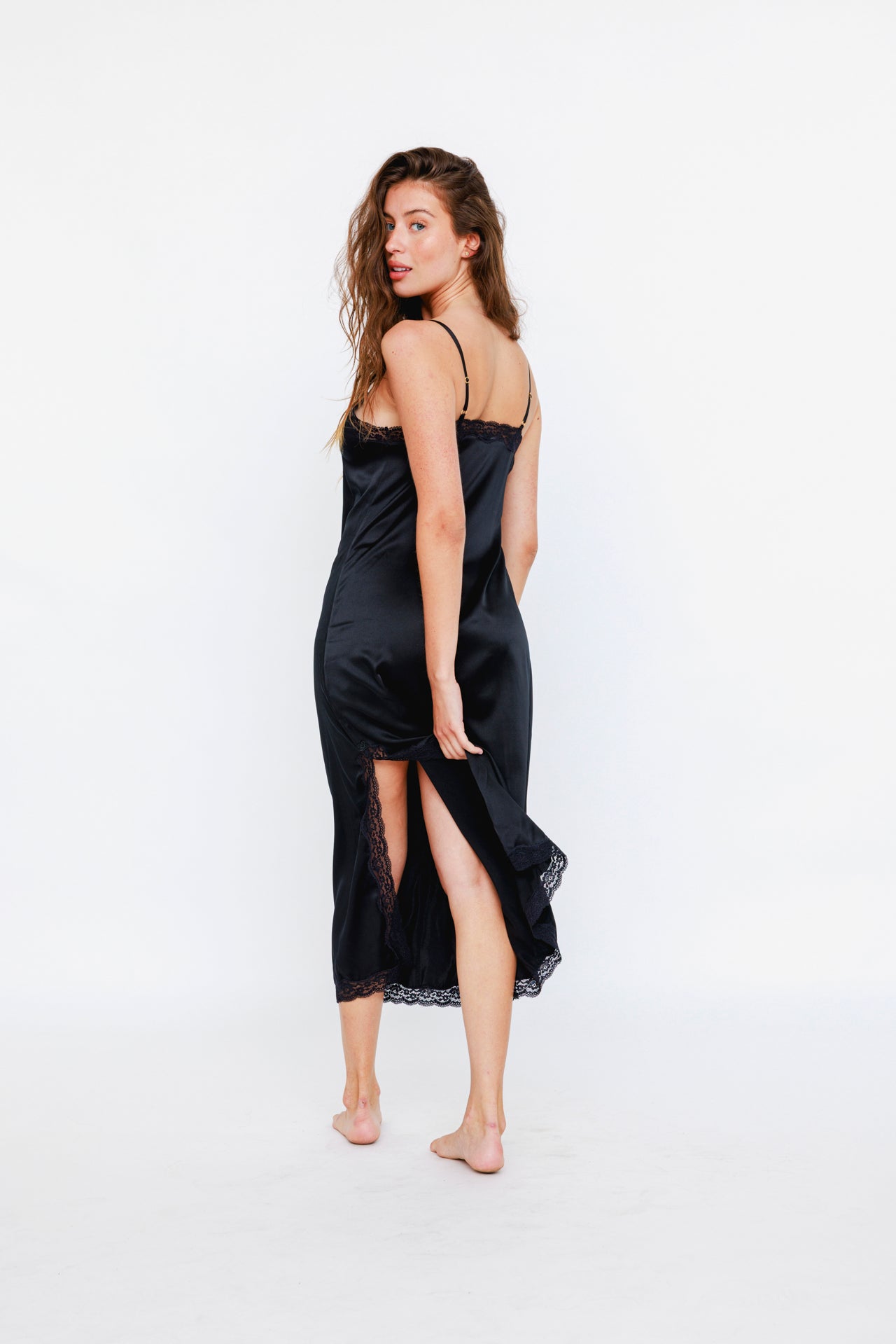 Robe midi en soie Noir - Noir - Vannina VESPERINI