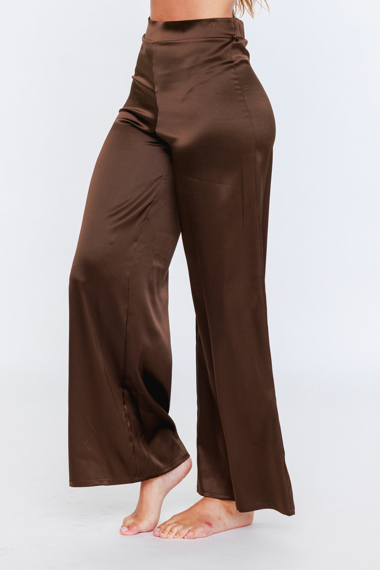 Pantalon Jane en soie Chocolat - Vannina VESPERINI