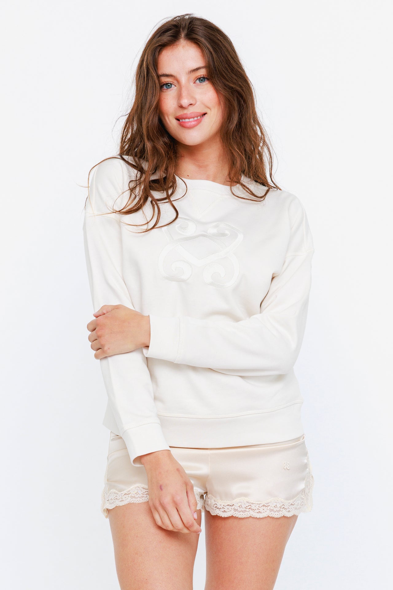 Sweatshirt Coton VV Ivoire - Vannina VESPERINI