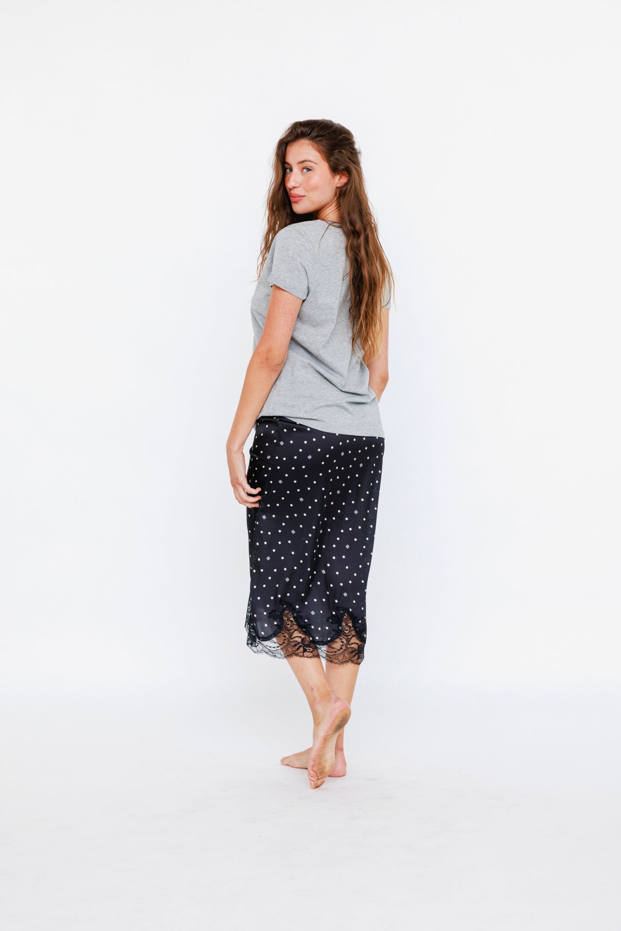 T-shirt Coton VV Gris Chiné - Vannina VESPERINI