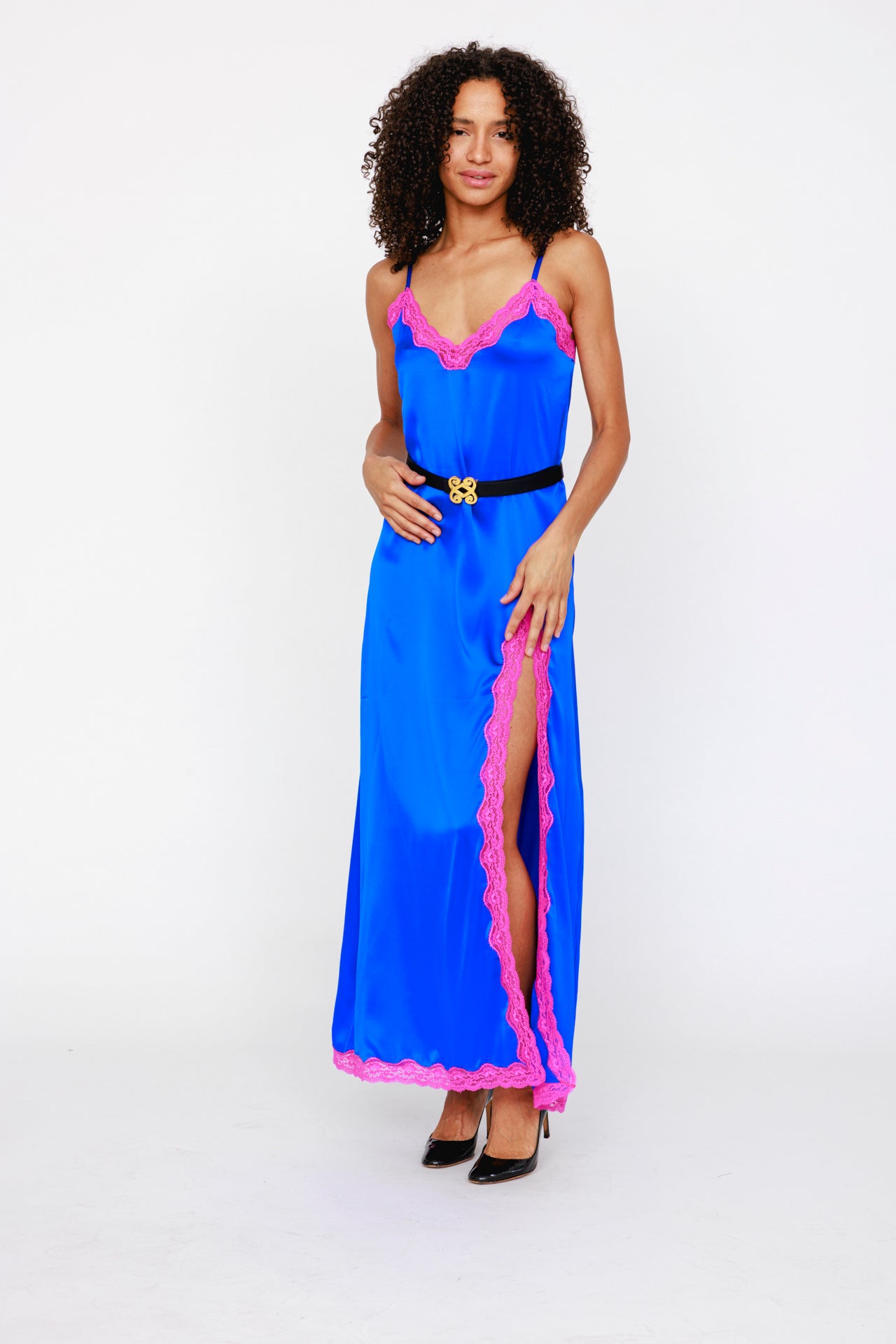 Long slit evening dress, Ocean - Jean  Vannina VESPERINI
