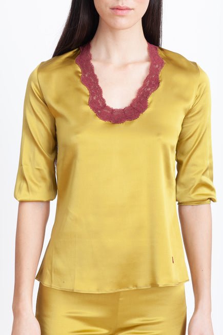 Blouse en soie Gold - Rubis - Vannina VESPERINI