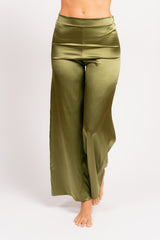 Pantalon Jane en Soie Kaki - Vannina VESPERINI